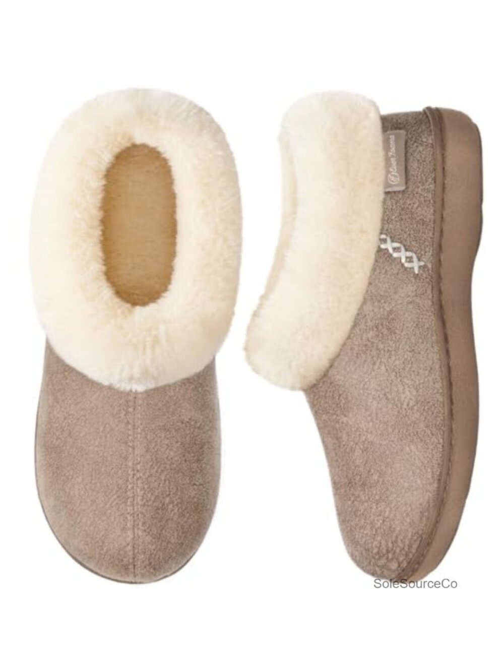 Women's Microsuede Winter Slippers House Shoes Indoor Outdoor with Faux Fur